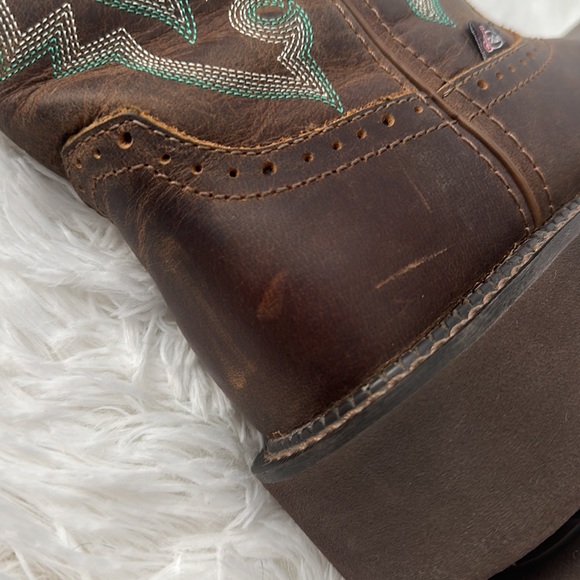 ❌SOLD❌Justin Gypsy Gemma 8" Western Boots Brown Green Festival Boho Rodeo Cowb… - Picture 11 of 11